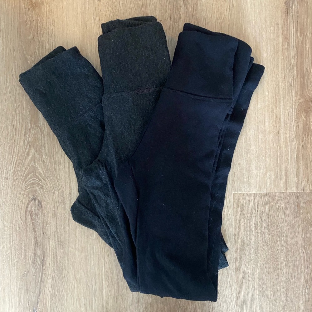 ORVIS (bundle of 3)fleece lined leggings. Size XS.